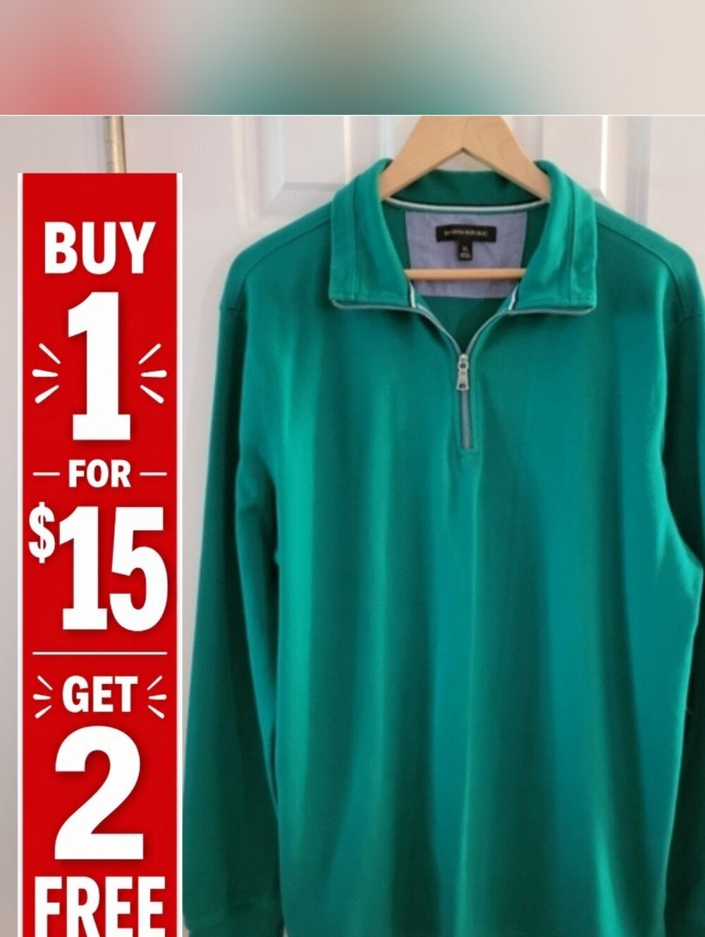 Banana Republic Green‎ Quarter Zip Pullover Shirt XL